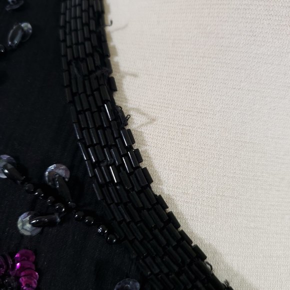 Estate Vintage Silk Patchouli Beaded Jacket - Picture 8 of 8